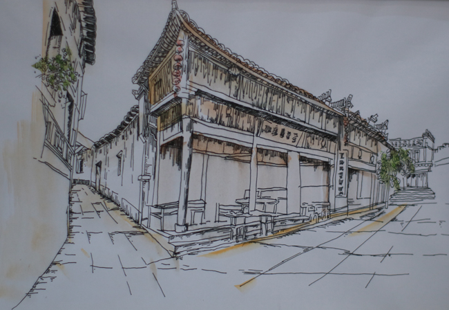 作品名称:瑶里古镇二 作者:伍杨超 尺寸30cm乘40cm